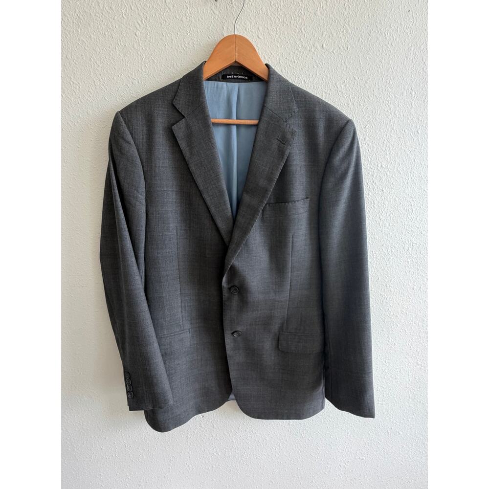 Men’s J. Hilburn Gray Two Button Wool Sports Coat / Blazer Size 42L
